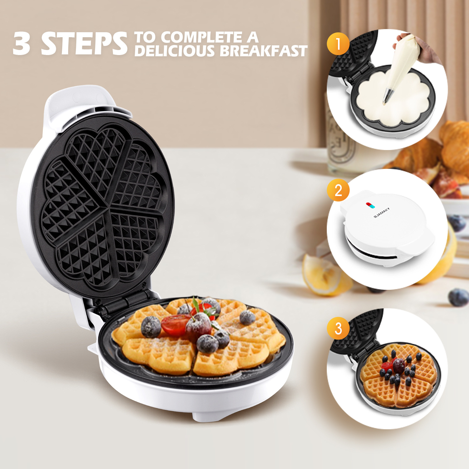 Kahvaltı Waffle Kalıpları Yumu - Mini Waffle Maker Machine incelemesi ve fiyatı