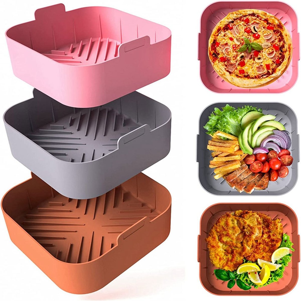 M10K 3 Adet Hava Fritöz Siliko - Air Fryer Silicone Pot Liner incelemesi ve fiyatı
