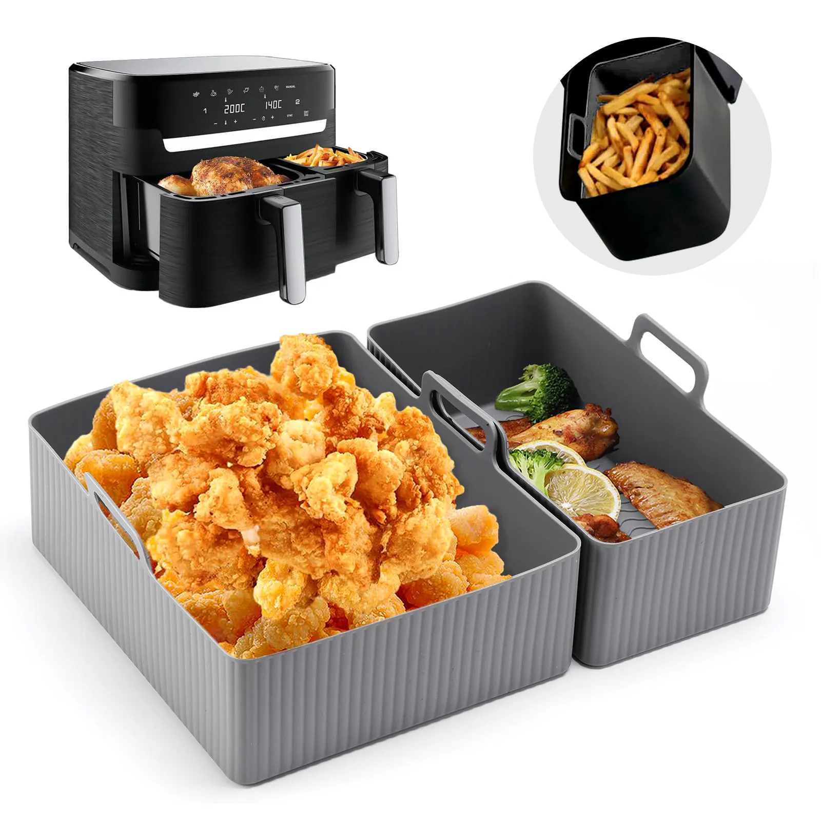 2'li Set Silikon Hava Fritözü  - Air Fryer Silicone Pot Liner incelemesi ve fiyatı