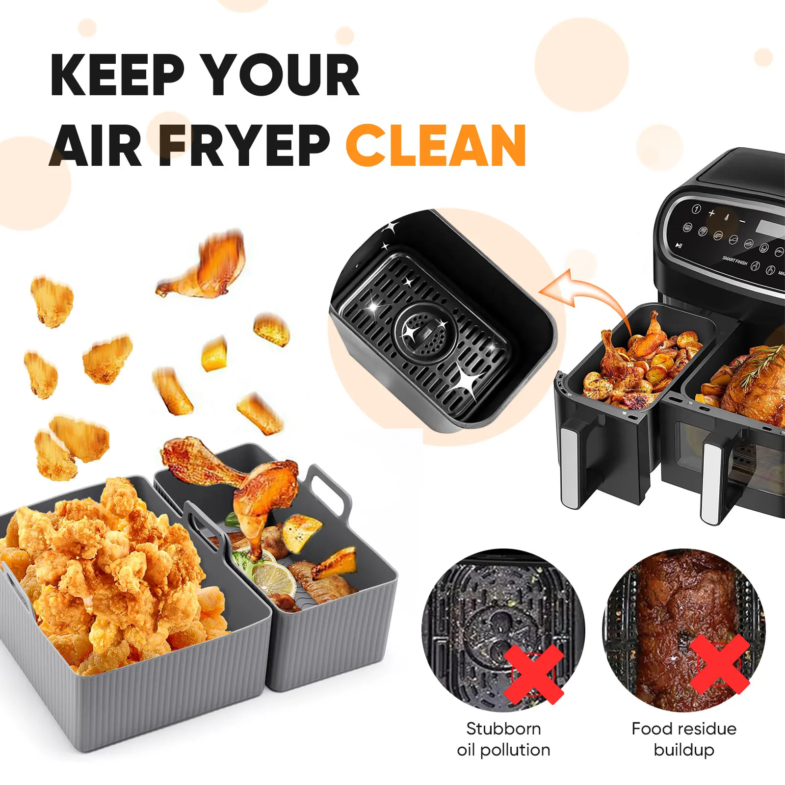 2'li Set Silikon Hava Fritözü  - Air Fryer Silicone Pot Liner incelemesi ve fiyatı